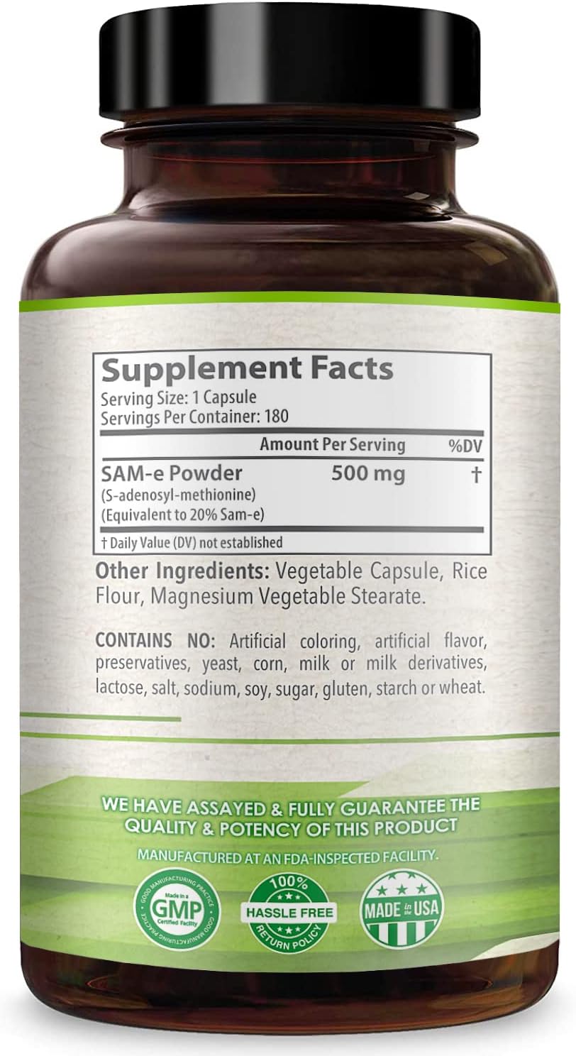 HealthyWayRx 500mg SAM-e Supplement - S-Adenosyl-L-Methionine Capsules for Brain, Liver & Mood Wellness (360 Servings) - görsel 8