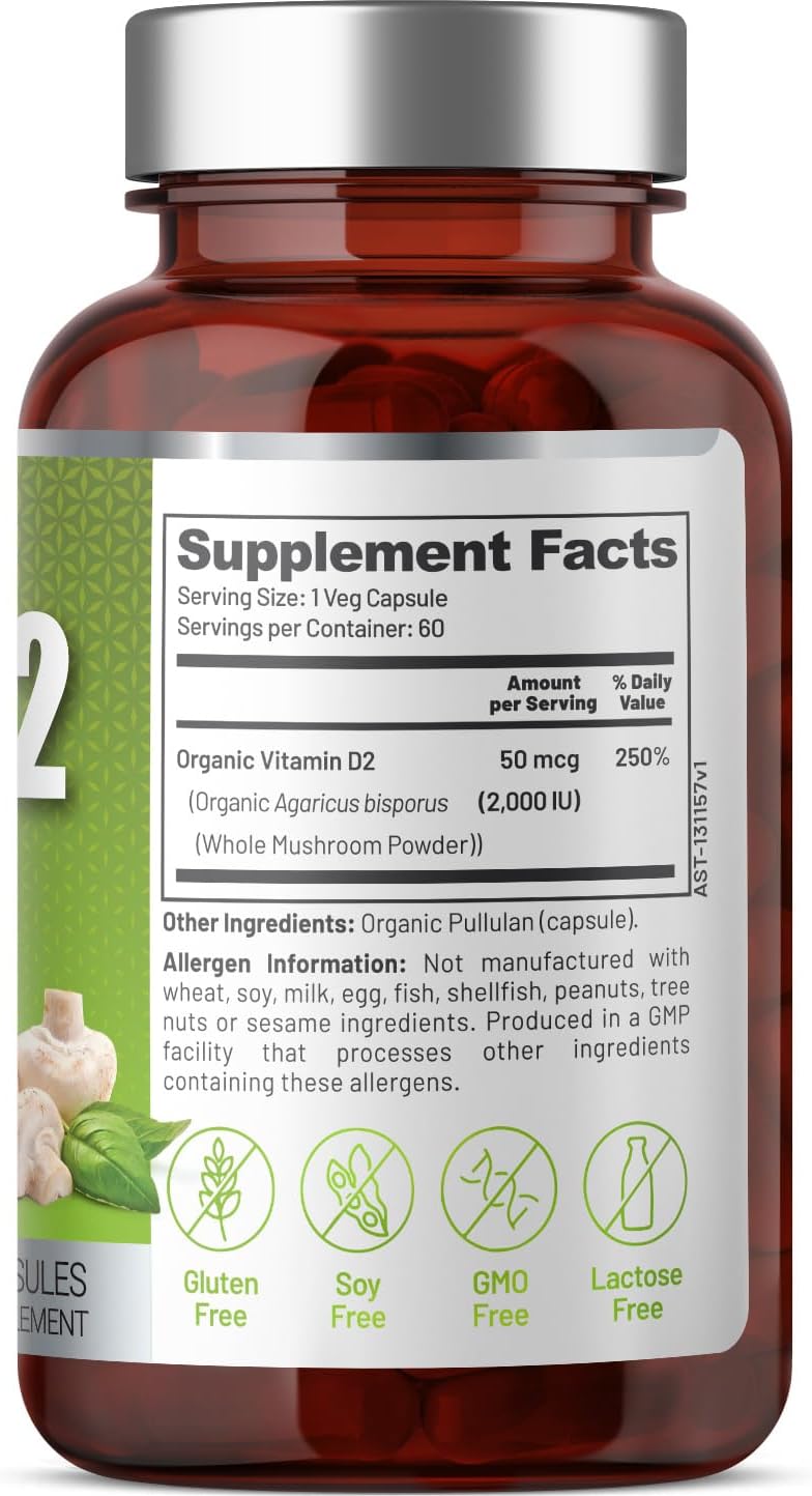 EAT INTACT USDA Organic Vegan Whole Food Vitamin D (D2), 2000 IU, 60-Day Supply - görsel 6