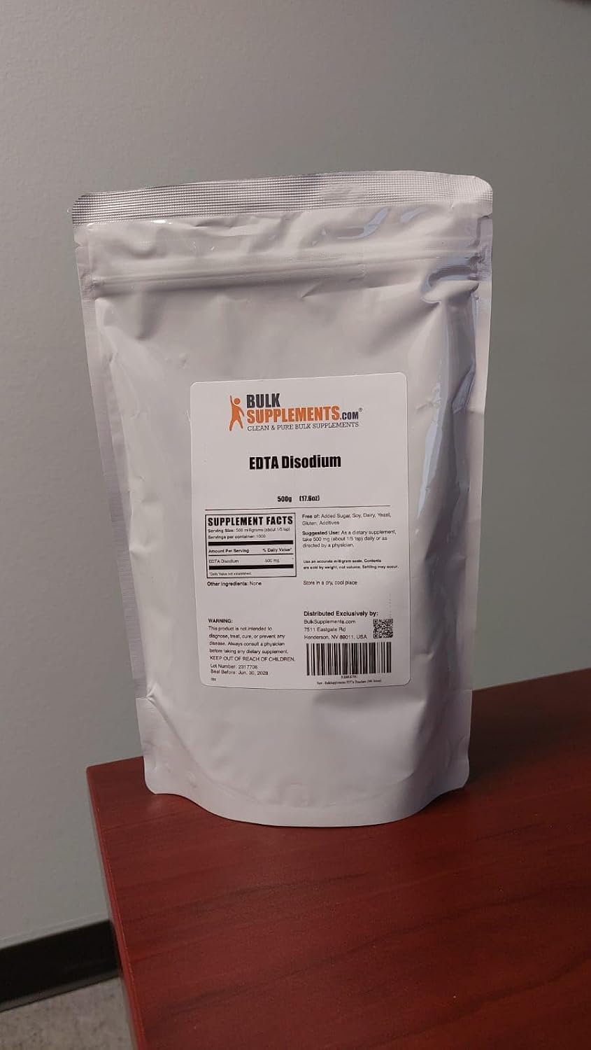BulkSupplements.com Disodium EDTA Powder - Food Grade, Gluten-free, 500mg per Serving, 500g (1.1 lbs) - görsel 2