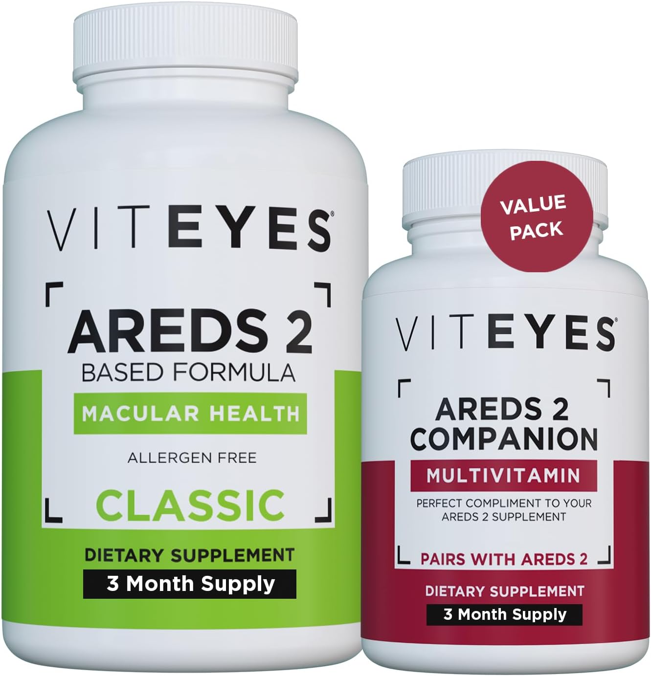 Viteyes AREDS 2 Capsules and Multivitamin AREDS 2 Companion – 3 Month Supply - görsel 1