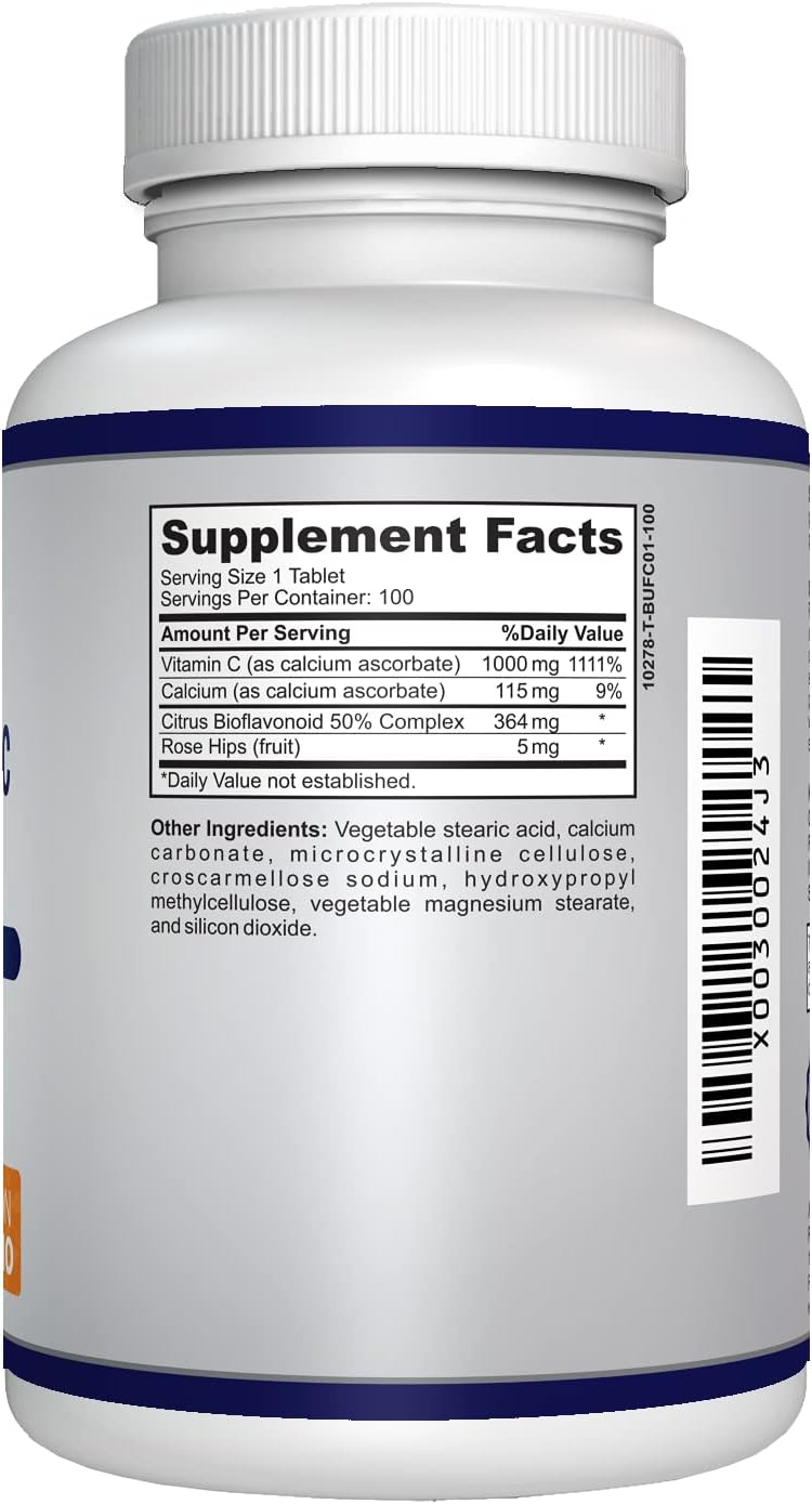 O!VITA Buffered Vitamin C 1000mg – Non-GM Tablets for Immune System Support, 100 Tablets - görsel 4