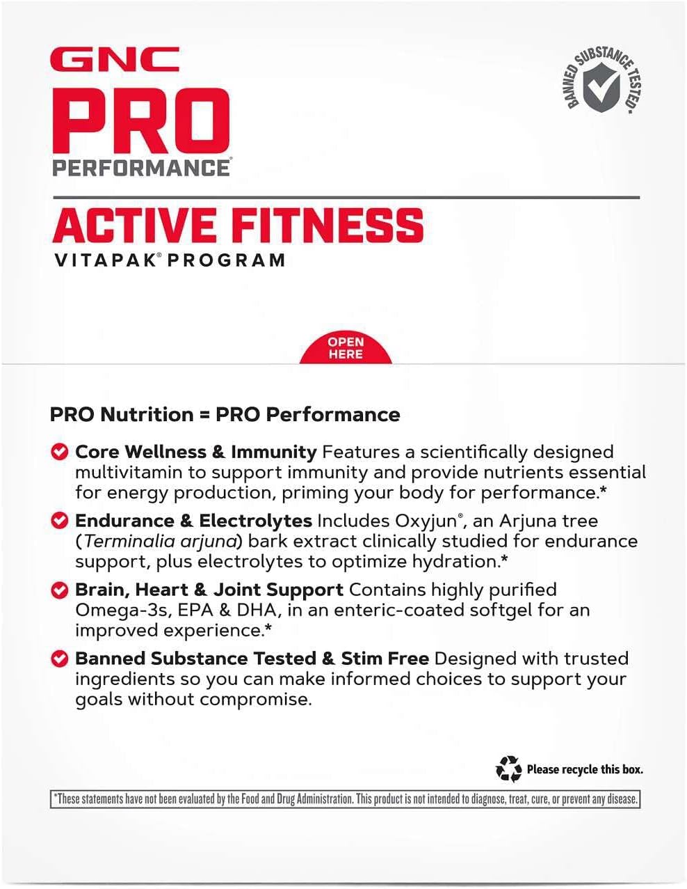 GNC Pro Performance Active Fitness Vitapak Programme - 30 Servings - görsel 2
