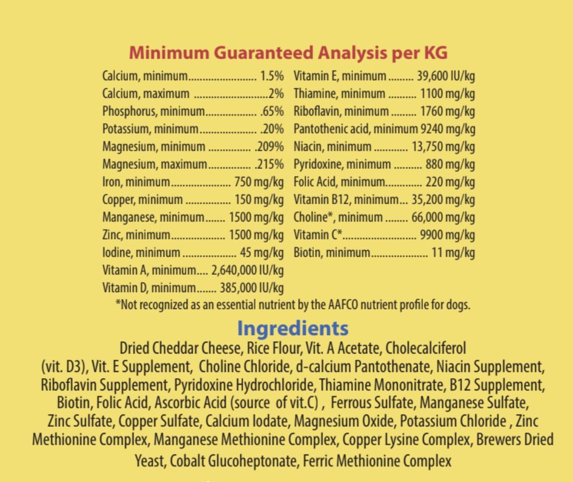 VM Supreme – The Ultimate Vitamin & Mineral Supplement for Dogs – Real Cheese Flavour – 907 g (2 lb) - görsel 3