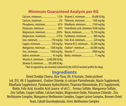 VM Supreme – The Ultimate Vitamin & Mineral Supplement for Dogs – Real Cheese Flavour – 907 g (2 lb)