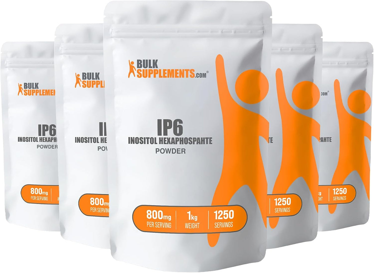 BulkSupplements.com IP6 Powder - Inositol Hexaphosphate, IP6 Supplement for Immune Support, Gluten-free, 800mg per Serving, 5kg (11 lbs) (Pack of 5) - görsel 1