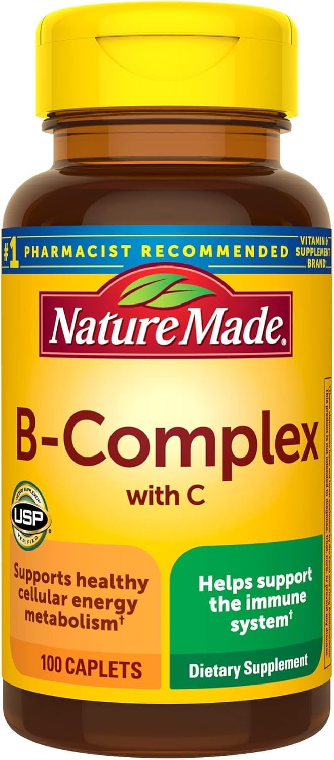 Nature Made Vitamin B-Complex Caplets, 100 Count (Pack of 2) - görsel 1