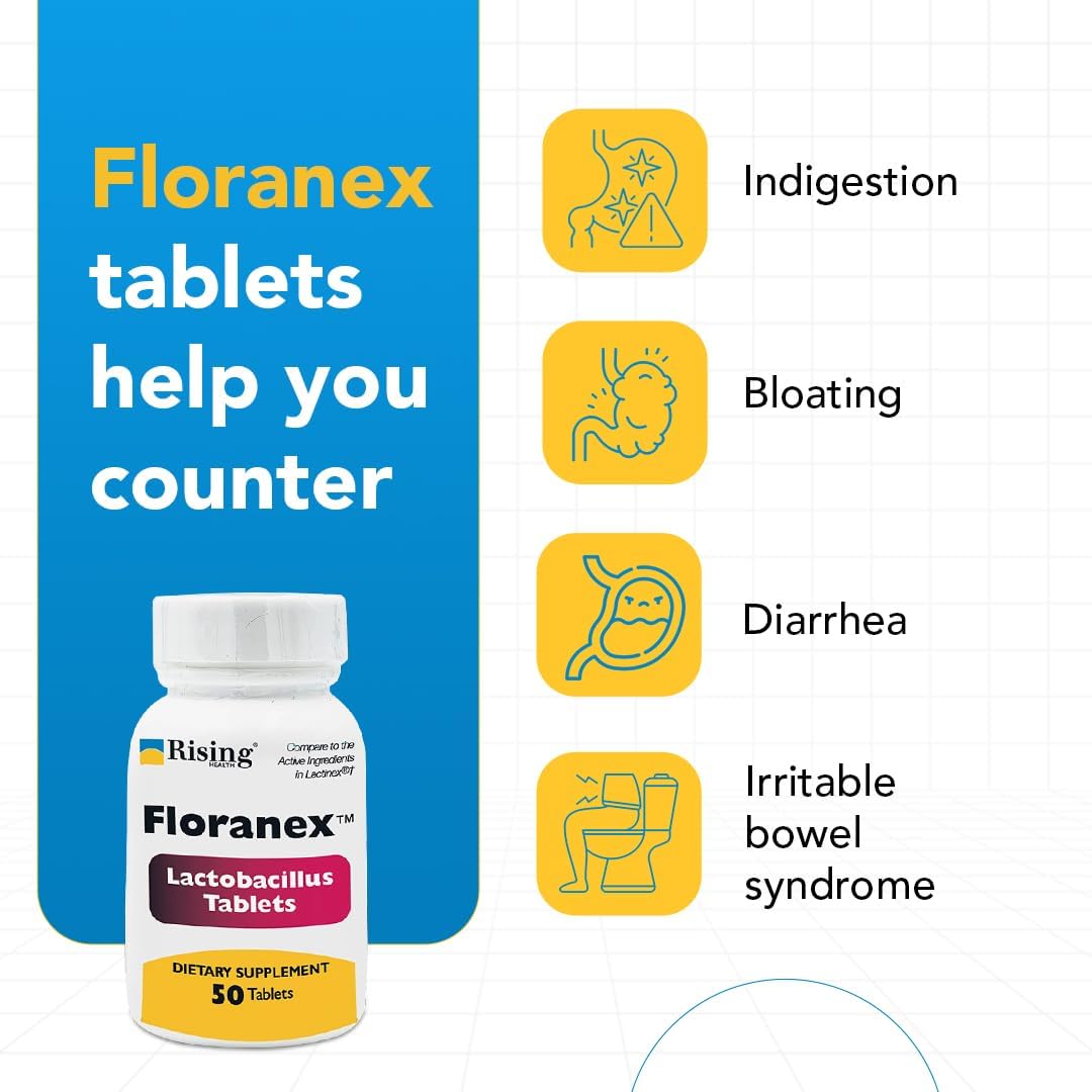 Rising Health Floranex™ Lactobacillus Probiotic Dietary Supplement Tablets for Digestive & Gut Health - görsel 4