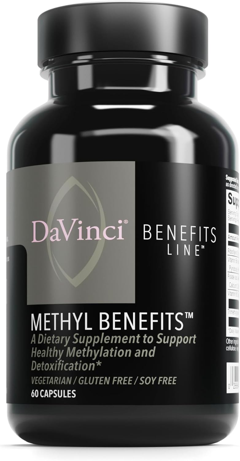 DAVINCI Labs Methyl Benefits - Food Supplement to Support Healthy Methylation, Detoxification and Energy Production - with Vitamin B6, B12, Folate, and More - Gluten-Free - 60 Vegetarian Capsules - görsel 1