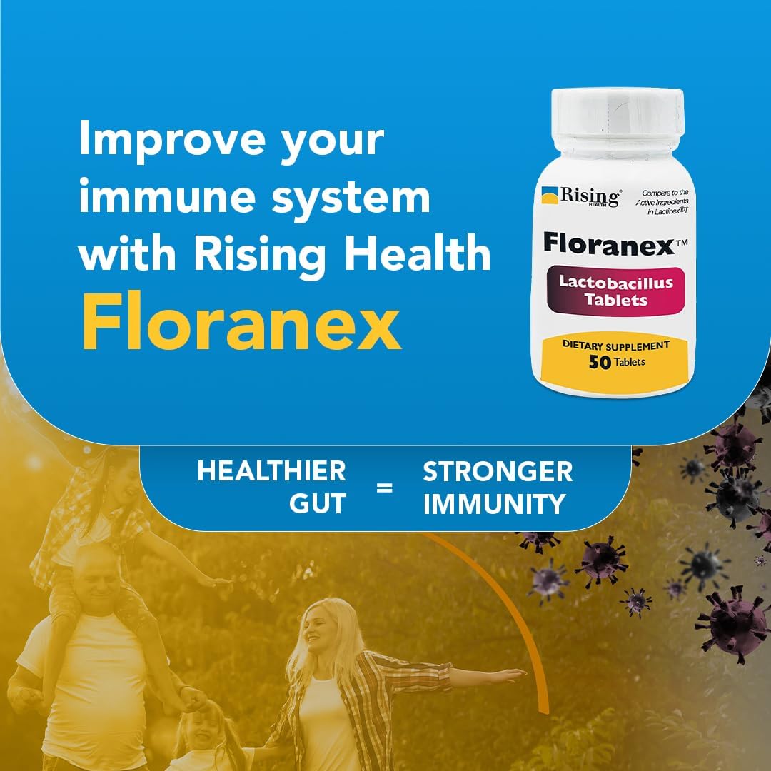 Rising Health Floranex™ Lactobacillus Probiotic Dietary Supplement Tablets for Digestive & Gut Health - görsel 6