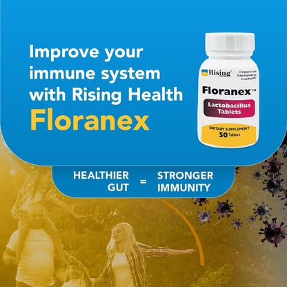 Rising Health Floranex™ Lactobacillus Probiotic Dietary Supplement Tablets for Digestive & Gut Health