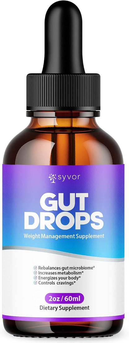 Gut Drops Liquid Supplement – All-Natural Vitamin Formula for Digestive and Energy Support (30 Servings)