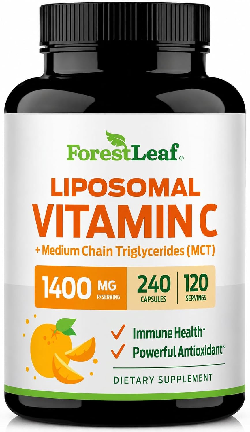 ForestLeaf Liposomal Vitamin C 1400mg Capsules – High-dose Vitamin C Supplement with Coconut Oil for Fast Absorption – 120 Vegan Capsules - görsel 9