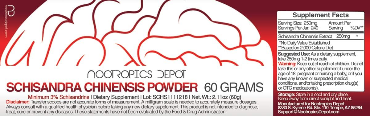 Nootropics Depot Schisandra Chinensis Powder | 60 Grammes | Minimum 3% Schisandrins - görsel 2