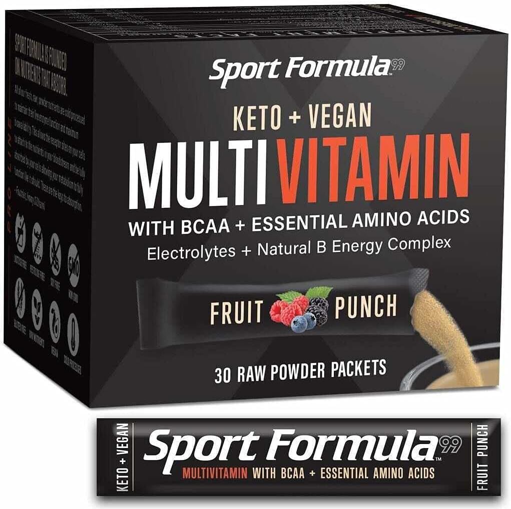 Sport Formula 99 Liquid Multivitamin Drink Mix – Keto-Friendly with BCAA & Electrolytes, Fruit Punch Sachets - görsel 1