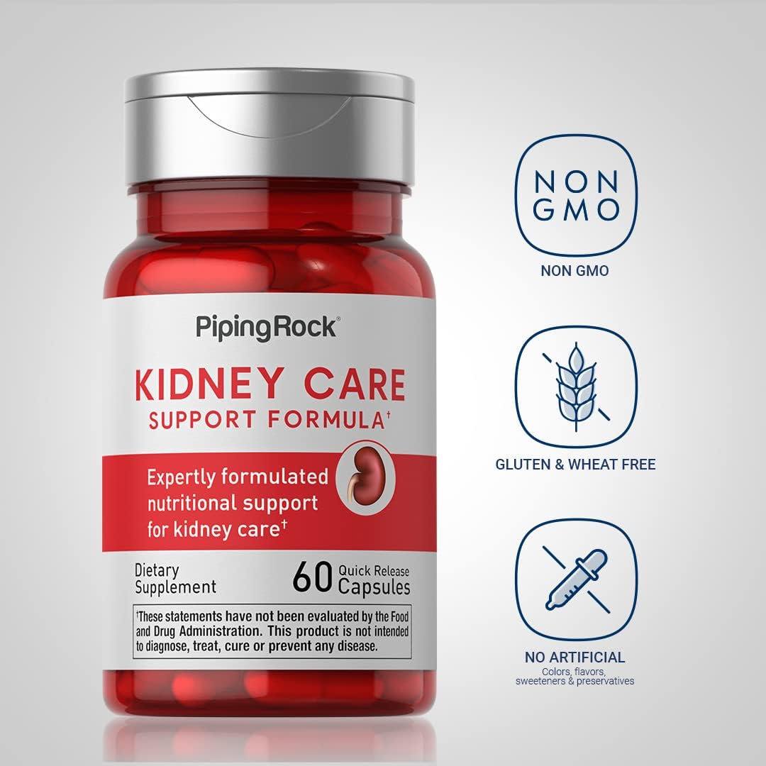 Piping Rock Kidney Support Supplement | 60 Capsules | Care & Restore Formula | for Men and Women | Non-GMO, Gluten-free - görsel 3