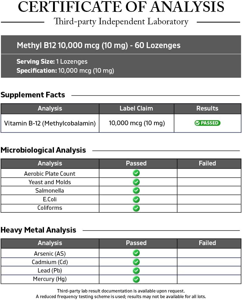 Vitamatic Methyl B12 (Methylcobalamin) 10,000 mcg – 60 Lozenges – Premium Vitamin B12 for Energy & Nerve Health - görsel 3