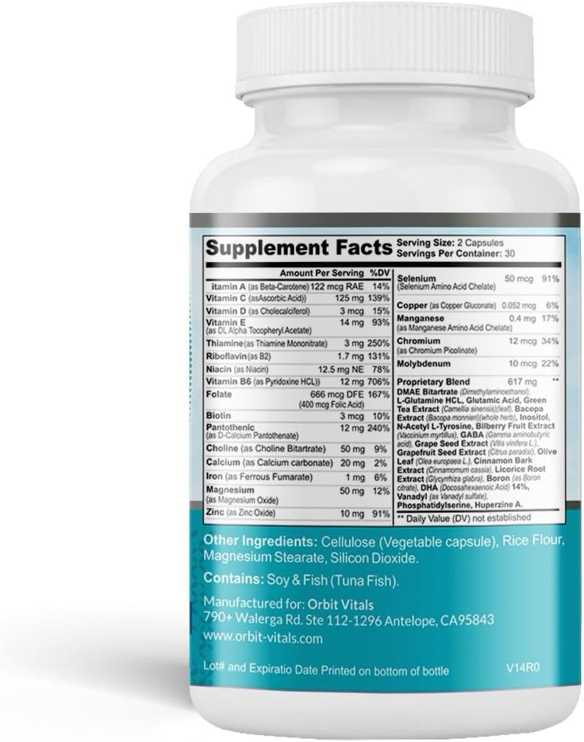 Neuro Brain Support Supplements for Memory - Cognitive Support Supplement - Boost Focus, Mood, Clarity, Concentration & Mental Speed - Brain Supplement for Adults - 60 Capsules - görsel 2
