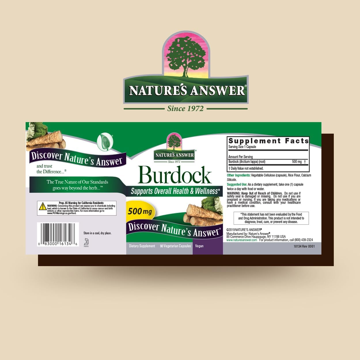 Nature's Answer Burdock Root, 90 Capsules - Antioxidant Support - görsel 2