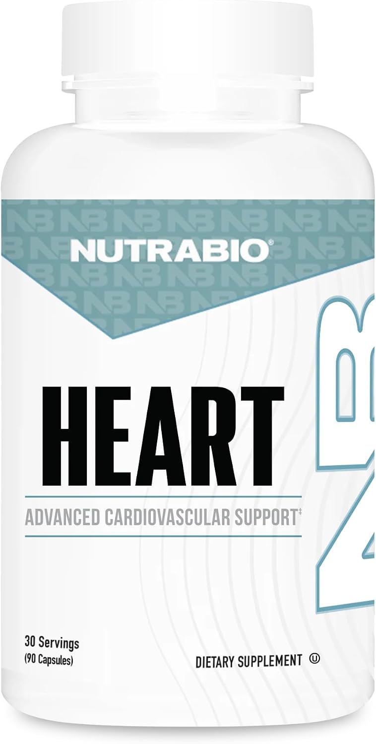 NutraBio Heart - Cardiovascular Supplement with Bergamonte, CoQ10, and Olive Leaf Extract - 90 Capsules - görsel 1