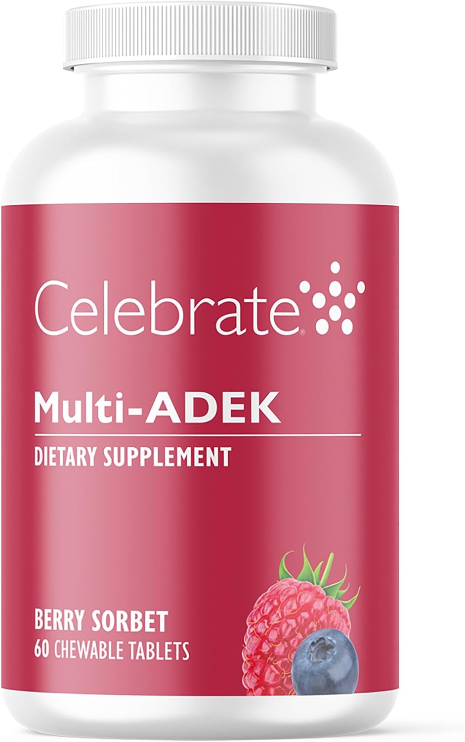 Celebrate Vitamins Multi ADEK Chewable Tablets - Iron Free - Berry Sorbet - 60 Tablets - görsel 1