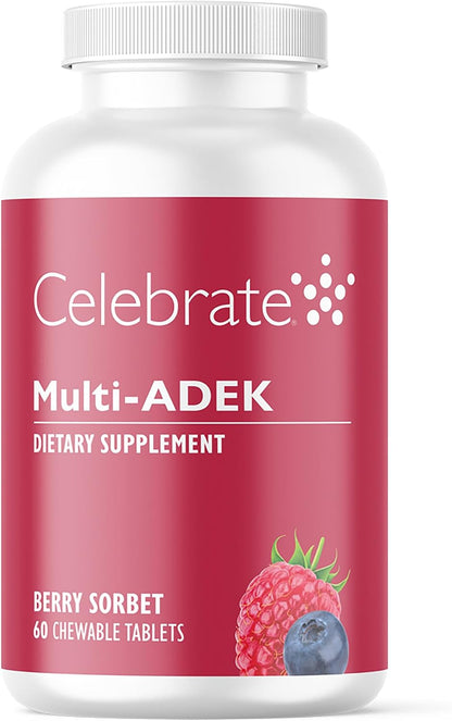 Celebrate Vitamins Multi ADEK Chewable Tablets - Iron Free - Berry Sorbet - 60 Tablets