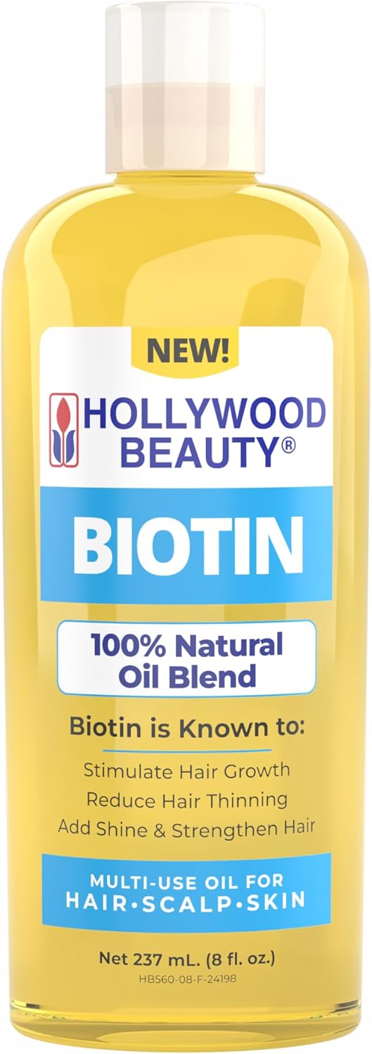 Hollywood Beauty Biotin Oil for Hair, Scalp and Skin (240 ml) - görsel 1