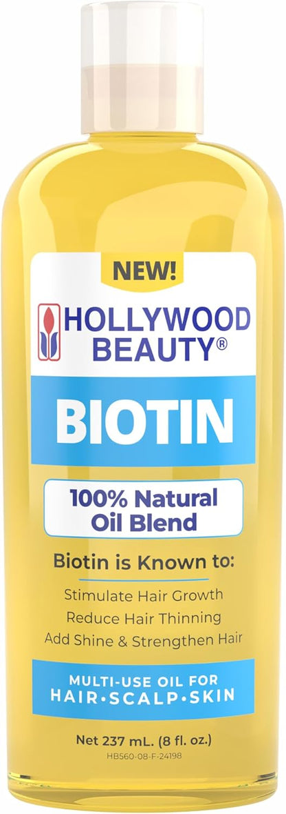 Hollywood Beauty Biotin Oil for Hair, Scalp and Skin (240 ml)