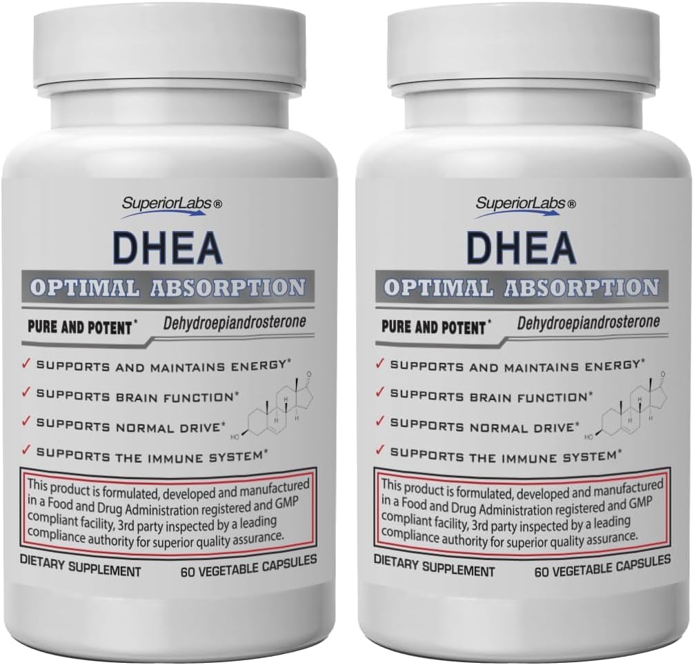 Superior Labs Extra Strength Natural DHEA 100 mg, 60 Vegetable Capsules - görsel 10