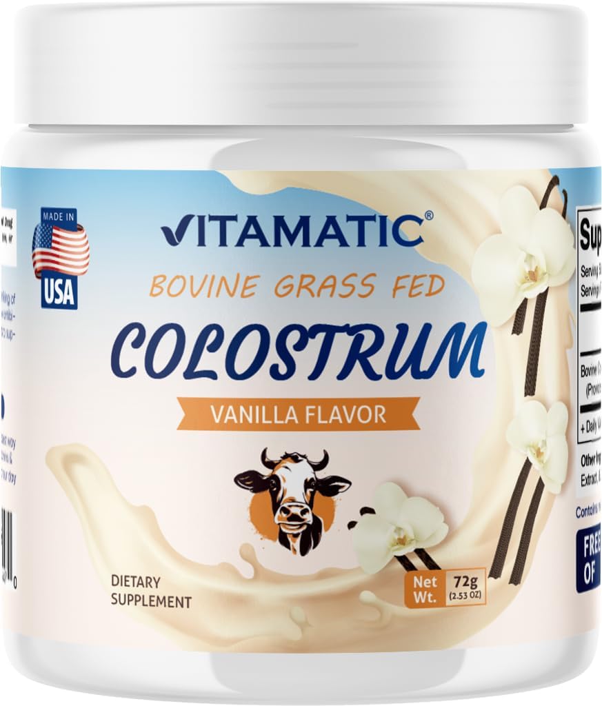Vitamatic Bovine Colostrum 30% IgG Powder – Vanilla – 72g (30 Servings) - görsel 1