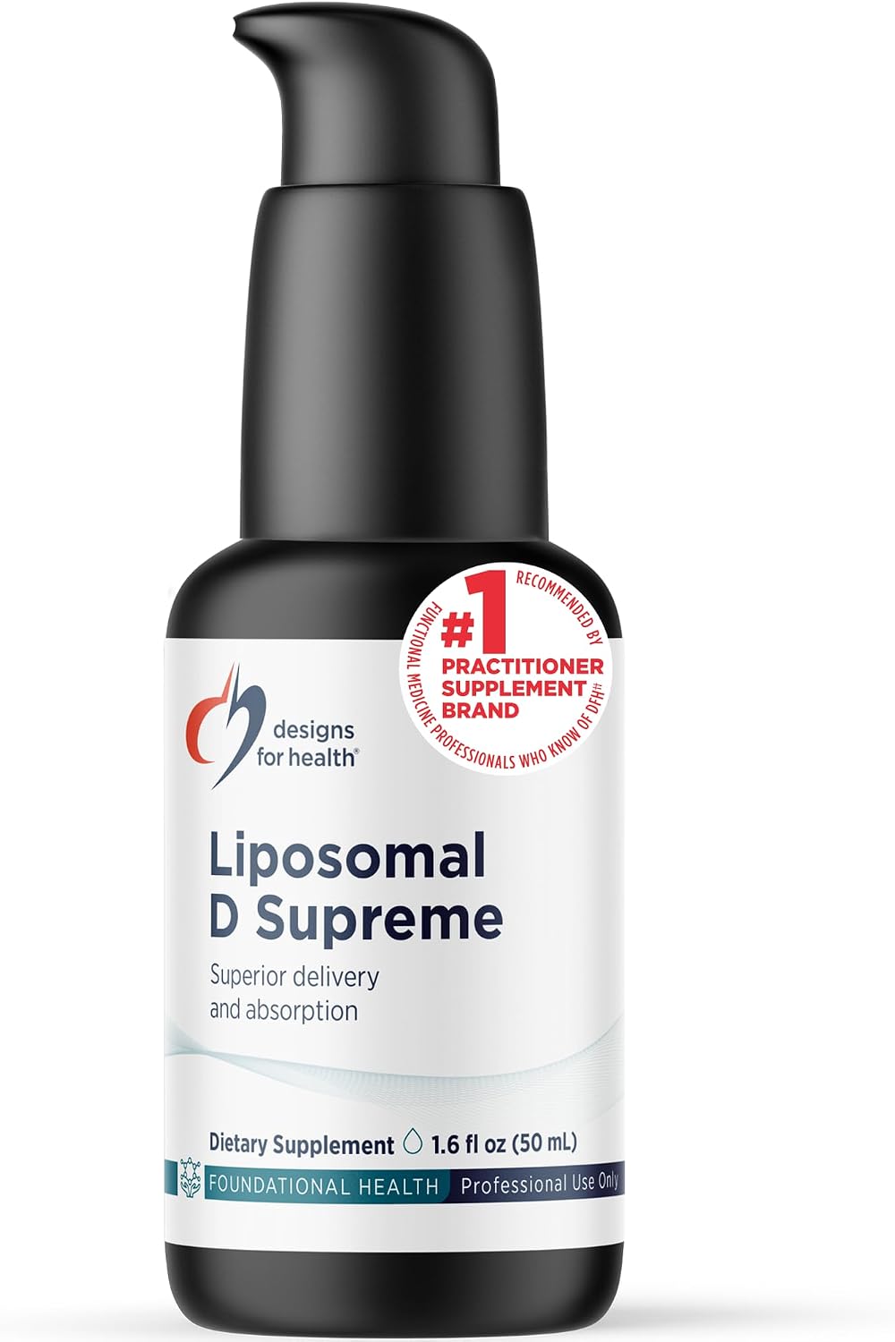 Designs for Health Liposomal D Supreme - Vitamin D3 + K (K1 & K2) Liquid - 2500 IU D3, 325 mcg K - Enhanced Absorption, Non-GM - görsel 1