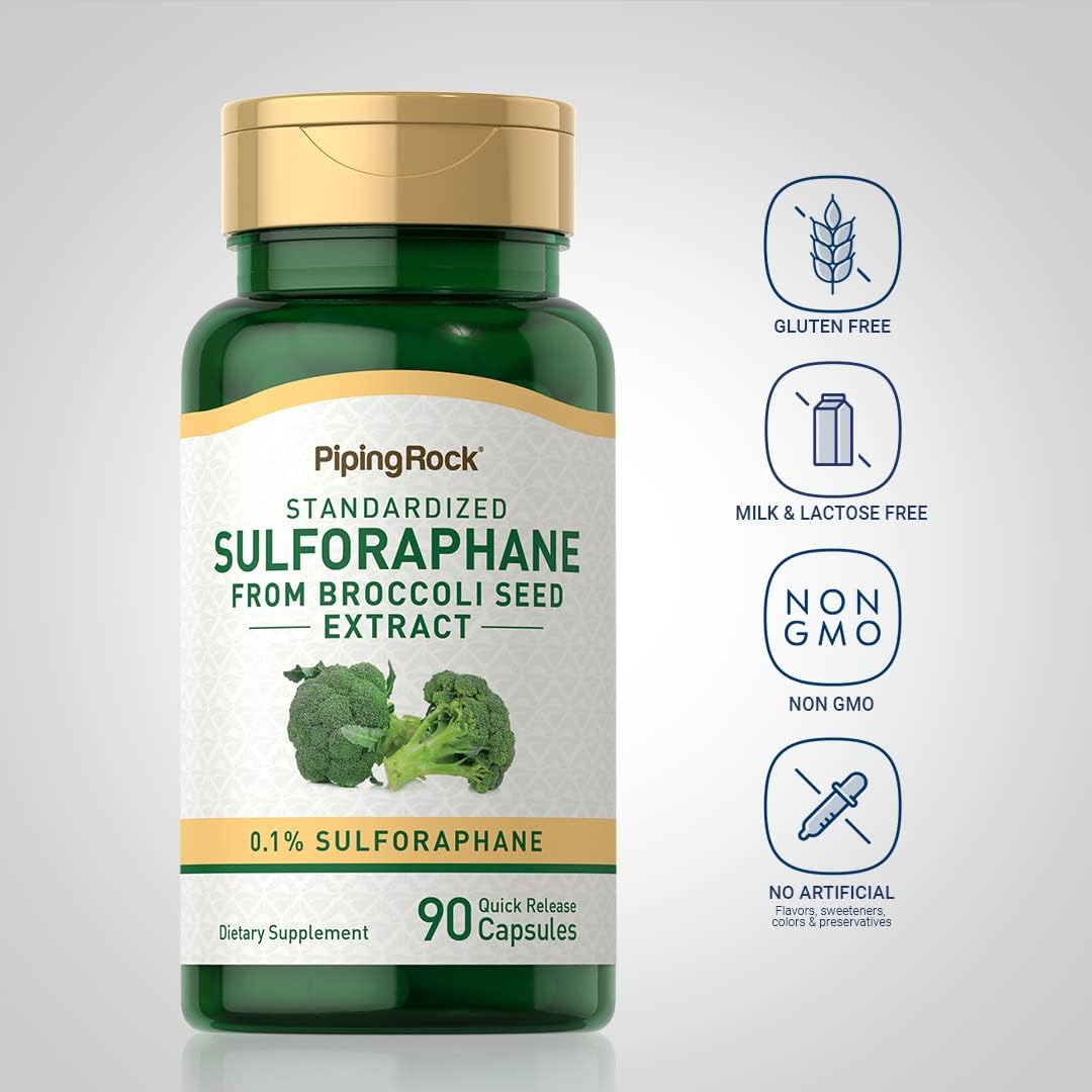 Piping Rock Sulforaphane Food Supplement Capsules, 400mcg, 90 Capsules - görsel 3