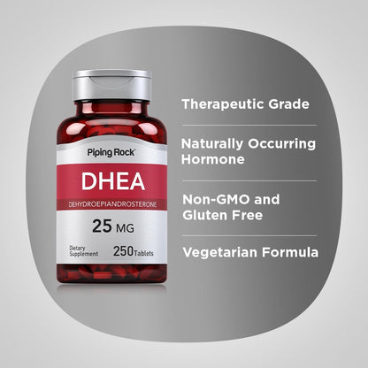 Piping Rock DHEA 25 mg | 250 Tablets for Men and Women
