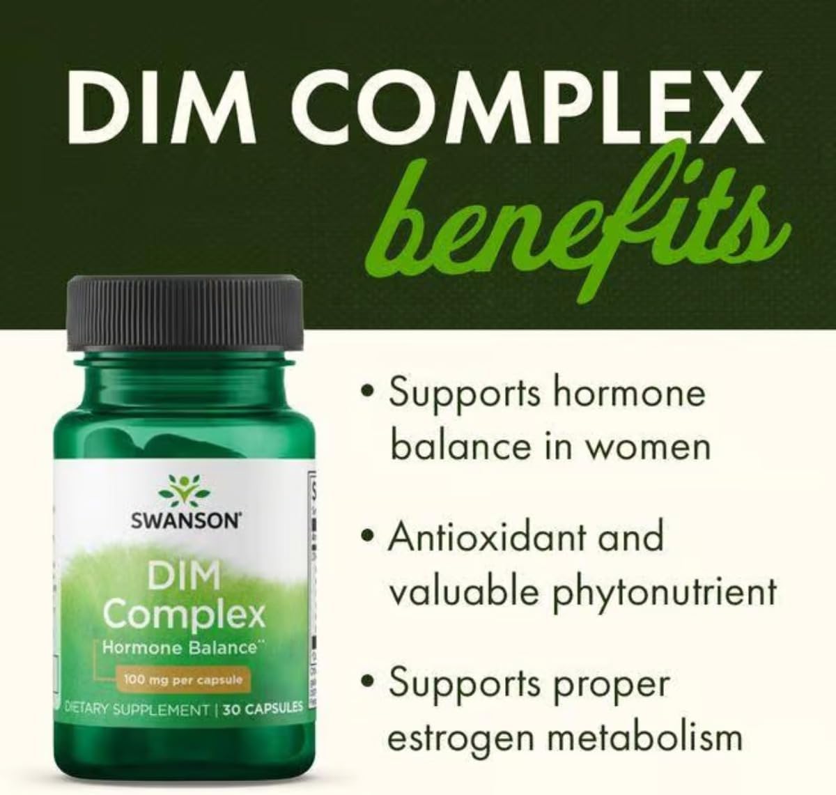 Swanson DIM Complex 100 mg – 30 Capsules - görsel 4