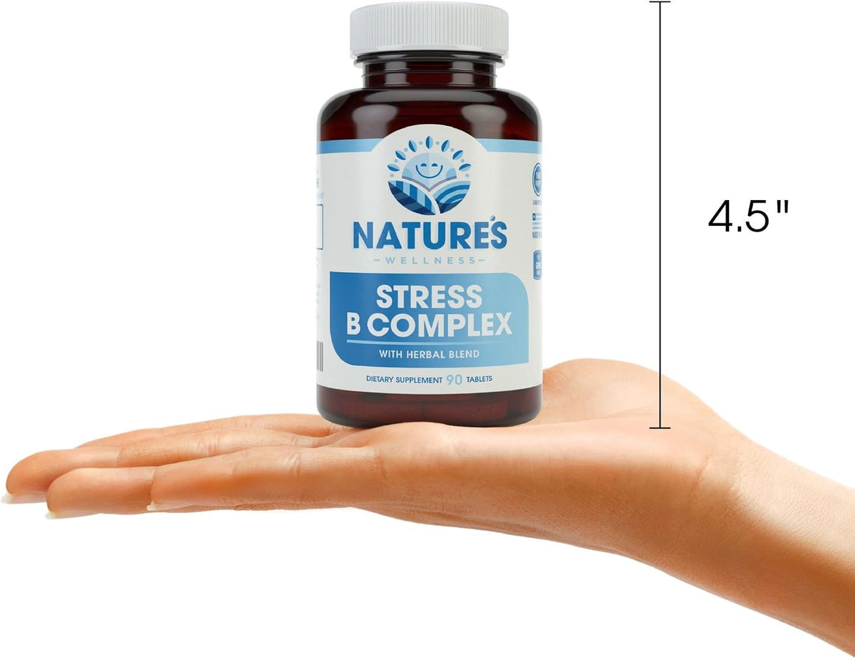Natures Wellness Vitamin B Complex with Herbal Extracts and Vitamin C for Stress Support - görsel 6