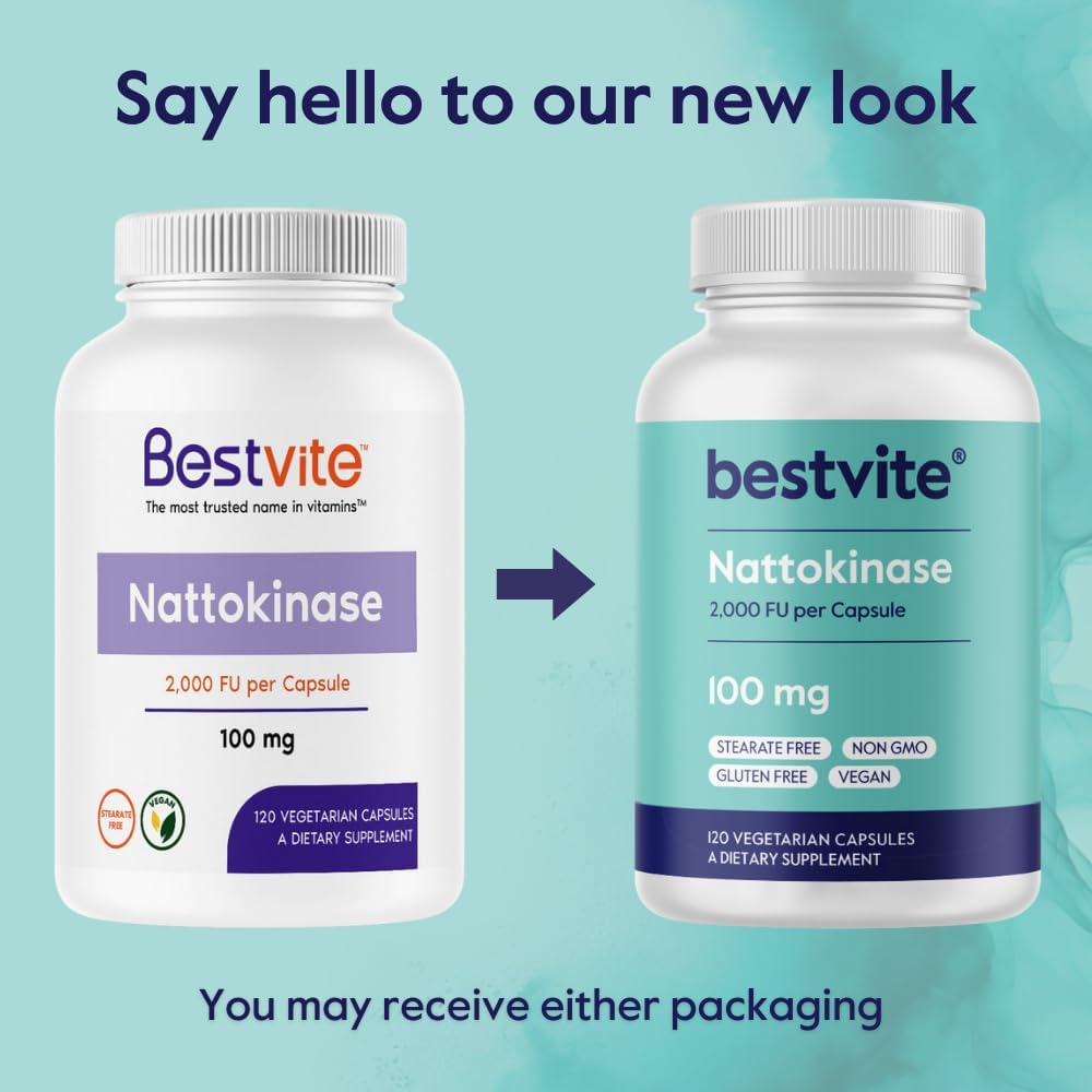BESTVITE Nattokinase 100mg (2000 FU) – 120 Vegetarian Capsules - görsel 5