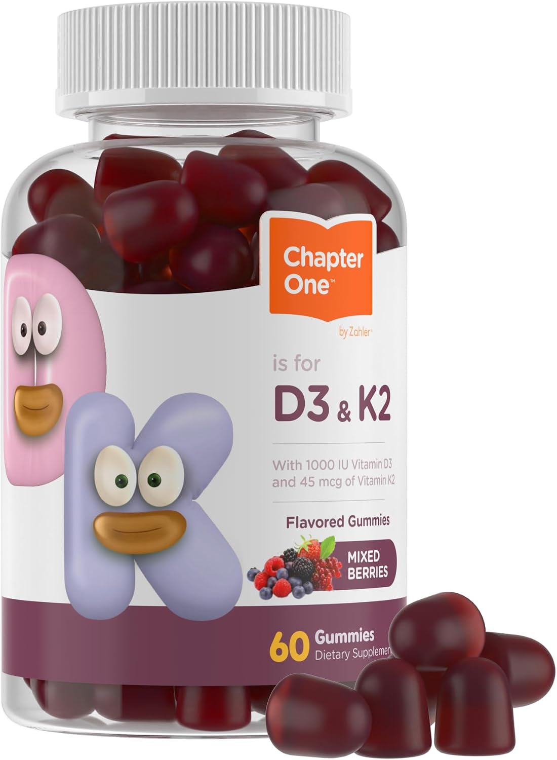 Zahler Chapter One Vitamin D3 & K2 Gummies – Immune & Bone Support – Cholecalciferol D3 & MK7 K2 – 60 Gummies - görsel 1