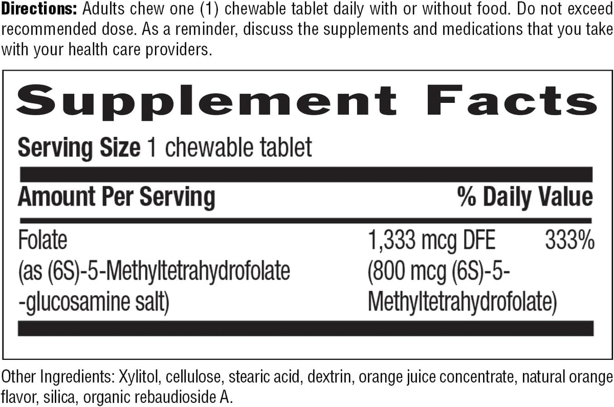 Country Life Methylfolate Chewable Tablets with Methylcobalamin B12 - Metabolically Active Folate - Great-Tasting Orange Flavour - Gluten-Free - Vegan - 60 Tablets - görsel 4