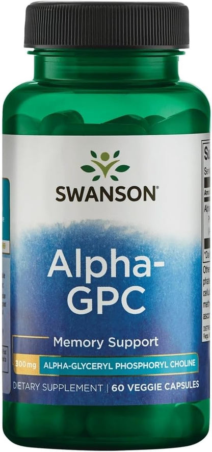 Swanson Alpha-GPC (Alpha Glycerophosphocholine) 300 mg, 60 Vegetable Capsules