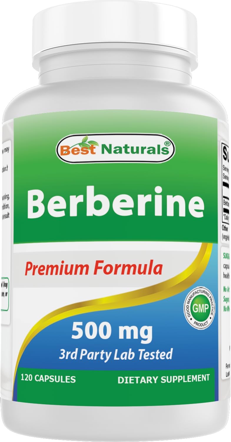 Best Naturals Berberine 500 mg Capsules – Cardiovascular and Immune Support - görsel 1