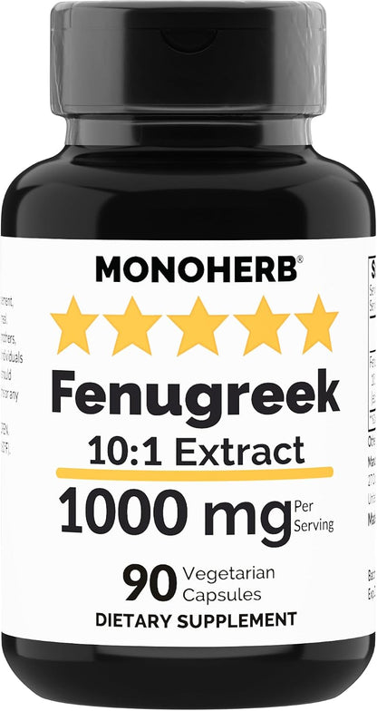 Fenugreek 10:1 Extract - 1000 mg per Serving - 90 Capsules