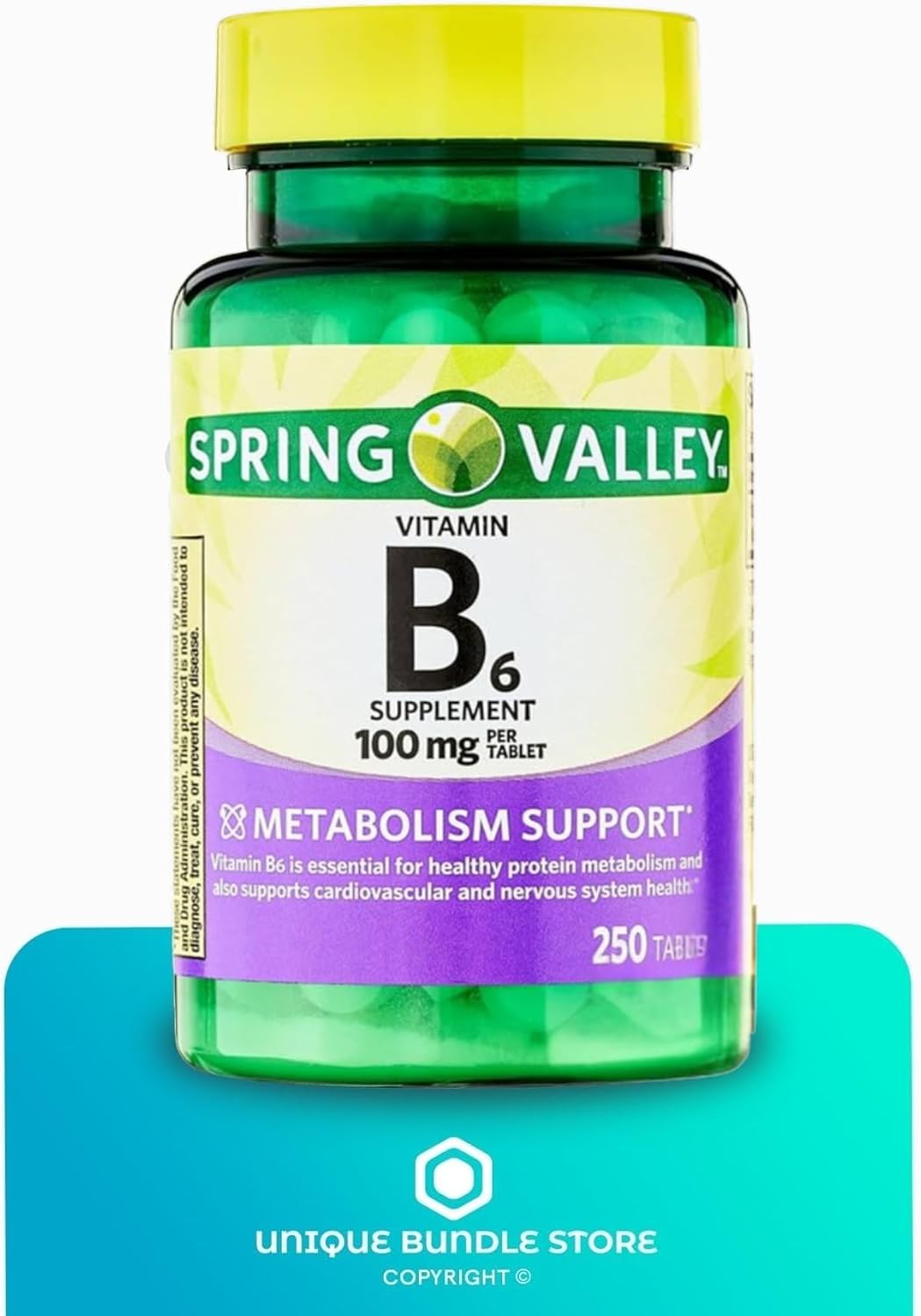 Vitamin B6 100mg – 250 Tablets (Pack of 2), High Potency B6 Supplement for Metabolism Support, Gluten-free, Vegetarian - görsel 4