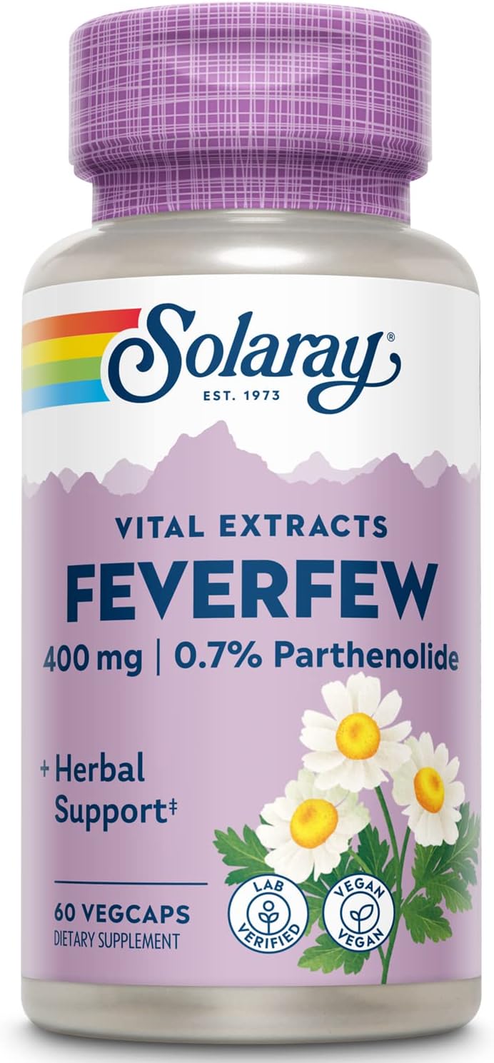 SOLARAY Feverfew Extract 400 mg – Standardised Parthenolide for Healthy Circulation & Head Comfort - görsel 1
