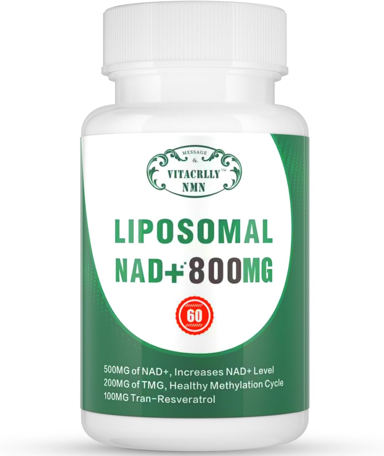 NAD+ Supplement Liposomal NAD+ Plus 800MG Nicotinamide Riboside Alternative for Cell Energy, Healthy Ageing and Muscle Repair 60 Capsules - görsel 1
