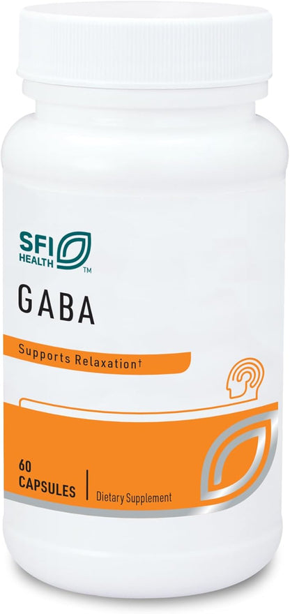 Klaire Labs SFI Health GABA – 420 mg Gamma-Aminobutyric Acid, 60 Capsules