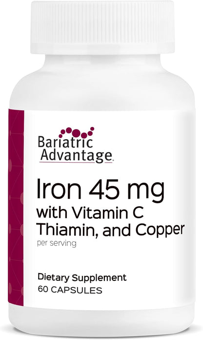 Bariatric Advantage Iron 45 mg with Vitamin C, Thiamin and Copper - 60 Capsules
