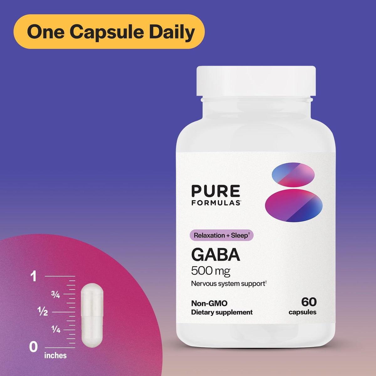 PureFormulas GABA 500 mg - 60 Capsules - görsel 4