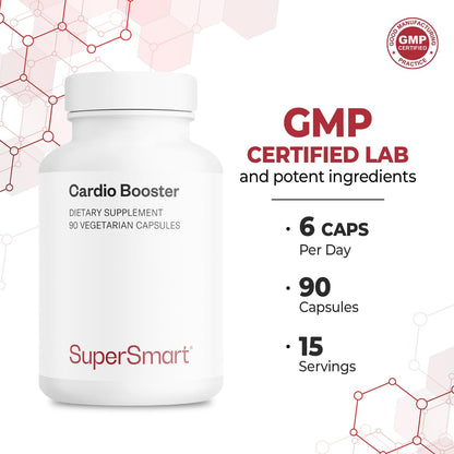 Supersmart Cardio Booster (Advanced Formula) – with Taurine, CoQ10, Potassium, Phytosterols – 90 Vegan Capsules