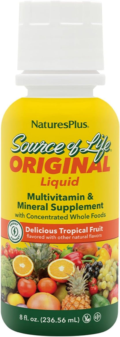 NaturesPlus Source of Life Liquid Multivitamin, Tropical Fruit - 887 ml