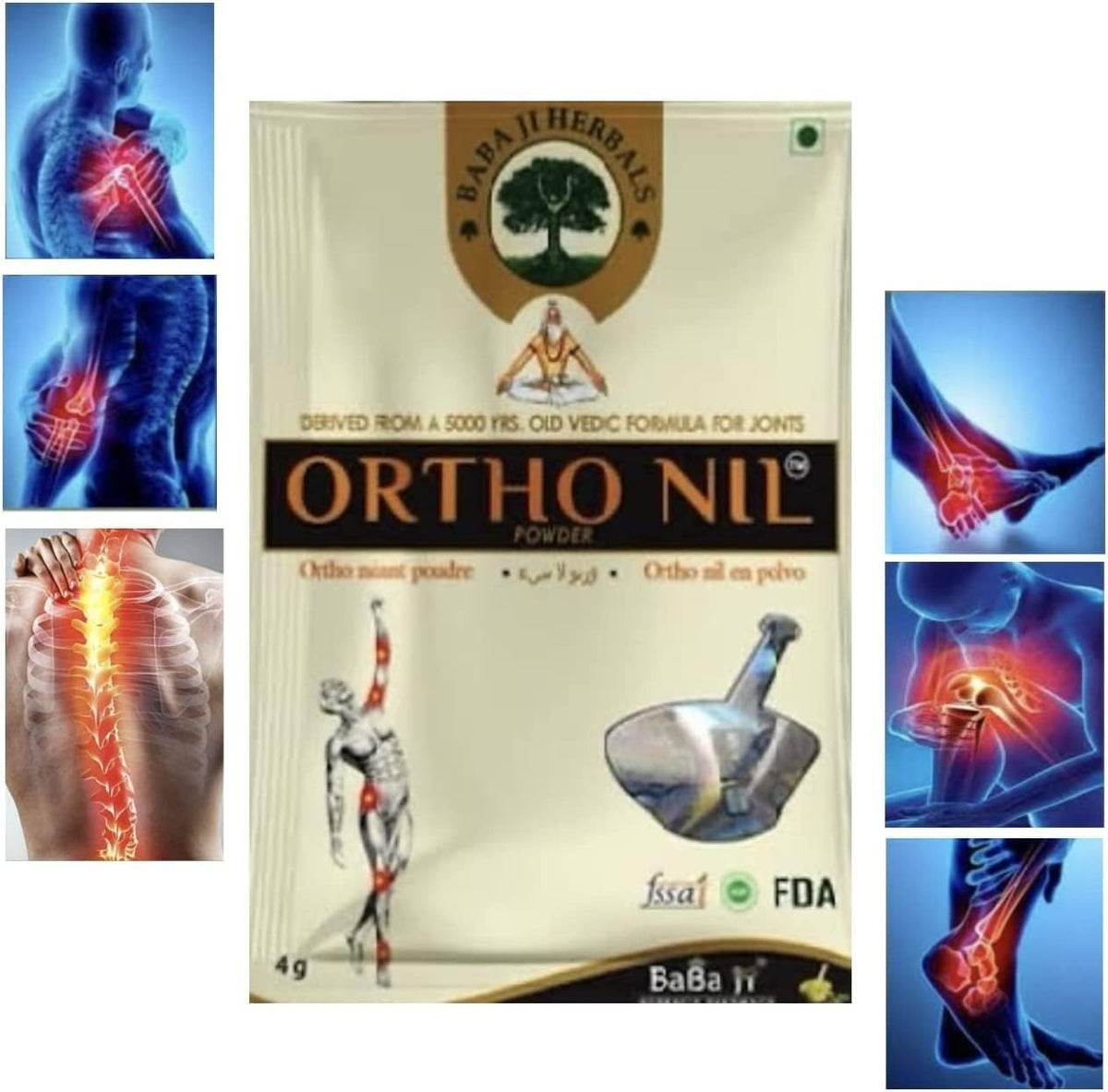 Babaji Herbals Ortho Nil Powder (20 Sachets, 4g Each) - görsel 3