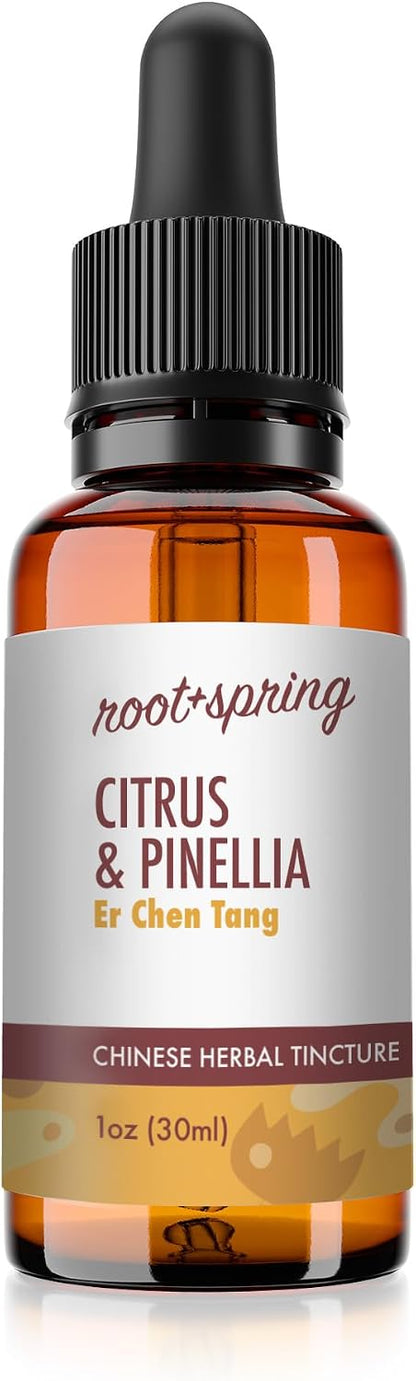 root + spring Citrus & Pinellia Herbal Tincture – Er Chen Tang Liquid Extract with Dropper, 30 ml